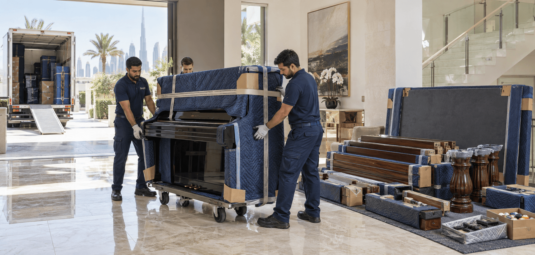 Professional piano and pool table movers in Dubai, UAE
